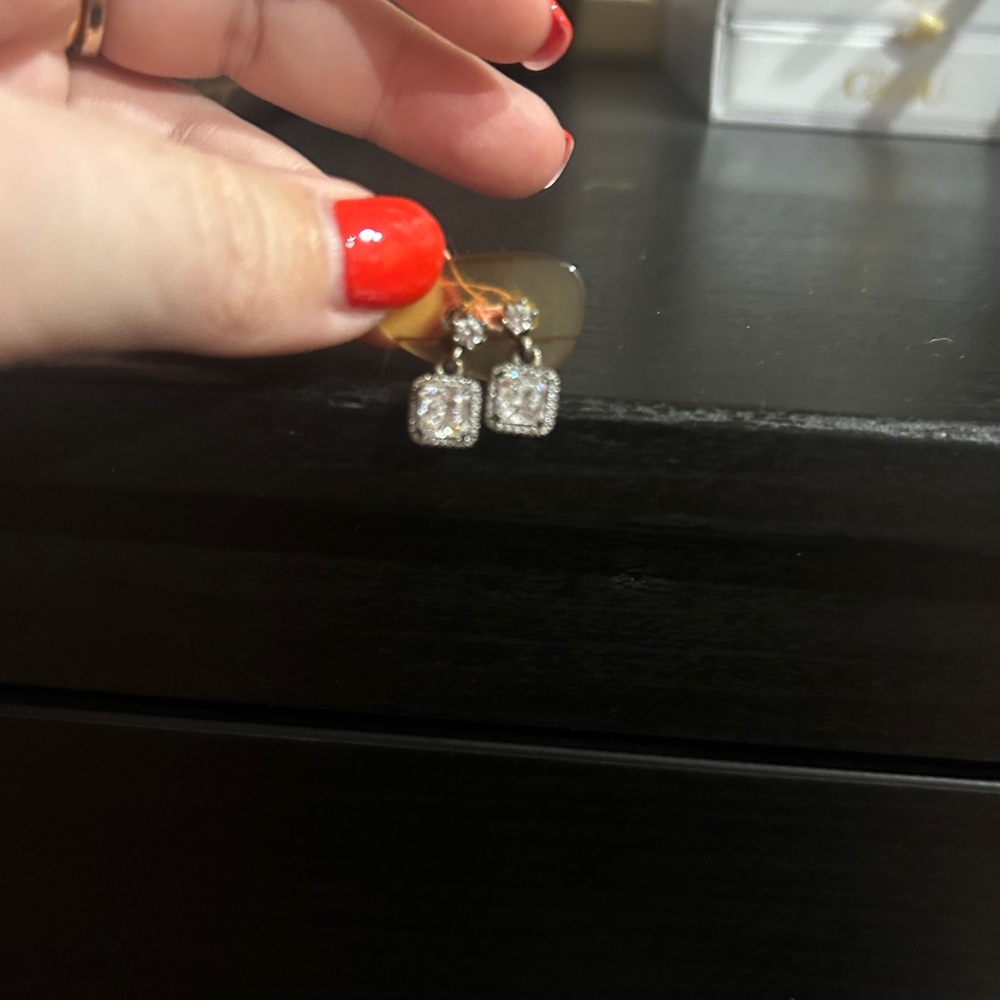 Pandora Sparkling Silver Square Earrings